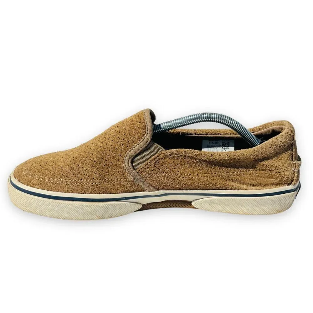 Sperry Halyard Slip-on Sneakers Brown Suede STS22101 Men's 10.5‎
